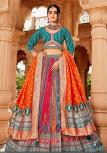 Lehenga: Multi Colored Readymade Lehenga Choli