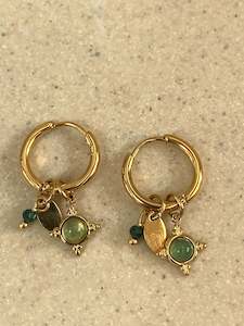 Earrings: Oasis Green Hoops