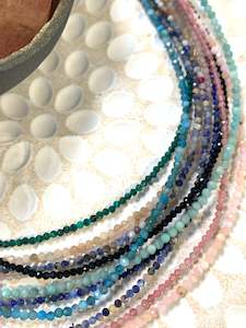 Chokers: Mini Gemstone Choker - Blues & Greens