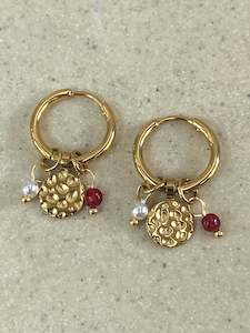 Waterproof Jewellery: Red Moon Hoops