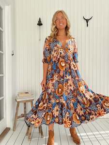 Eve Midi Dress - Tierra Print Jaase