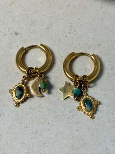 Earrings 1: Celestial Green Hoops