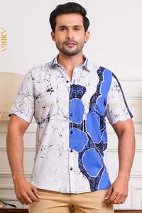 men-batik-shirt: Bright look men batik shirt