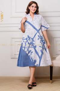 women-short-batik-dress: Verdant crown batik dress