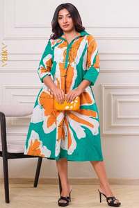 women-midi-batik-dress: Moonlit Batik Dress