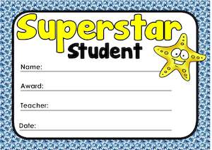 Resource Library Certificates: Certificate - Superstar Student