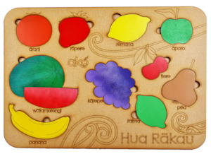 Large Puzzles: Hua Rākau (Fruit) Large Wooden Puzzle