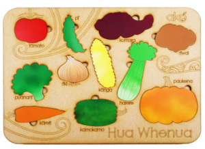 Large Puzzles: Hua Whenua (Vegetables) Large Wooden Puzzle