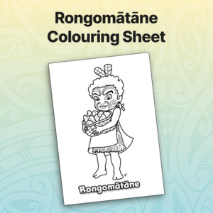 Ece Atua Colouring Sheets: Rongomātāne Colouring Sheet