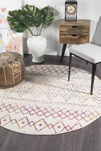 Aladdin Iman Multi Rustic Tribal Round Rug