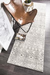 Orange: Aladdin Aliya White Grey Rustic Runner Rug