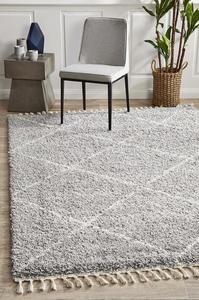 Sliver: Bella Silver Fringed Rug 230X160CM