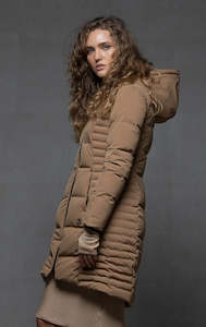 Womens Coat: LAMINATED DOWN COAT
