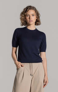 Womens: 14GG COTTON MERINO SS TEE