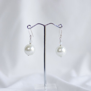 Pearl and Swarovski Dangle Earrings