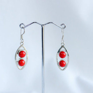 Products: Leaf Shape Red Coral Earrings