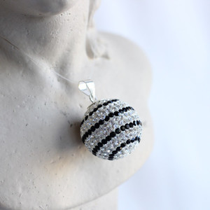 Products: Cubic Zirconia Sterling Silver Disco Ball Pendant