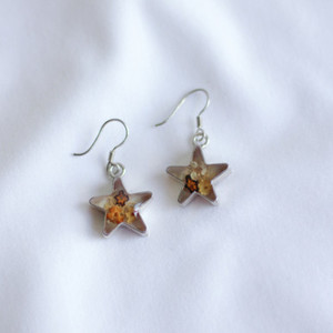 Products: Lilac Pressed Flower Earrings - Large Star