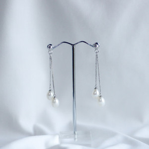 Products: Long Pearl Chain Dangle Earrings