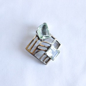 Products: Geometric Lime Quartz and Silver Pendant