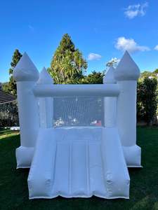 Bouncy Castle: Luxury White Mini castle with slide