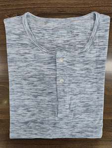 Shirts - Short Sleeve T-Shirt: Mechmoto Charcoal Slub Henley Short Sleeve T-Shirt