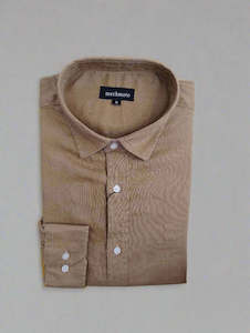 Shirts - Long Sleeve Casual: Mechmoto Mustard Linen Long Sleeve Shirt