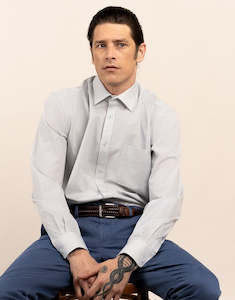 Shirts - Long Sleeve Casual: Rembrandt Sinatra Green Circle Microdesign Long Sleeve Shirt