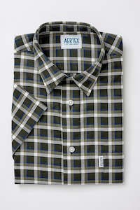 Aertex Taunton Green Check Short Sleeve Shirt