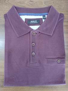 Berlin Mercerised Short Sleeve Polo Shirt Burgundy