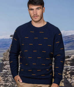 Noble Wilde: Noble Wilde Mens Morse Code Crew Neck Sweater - Maritime