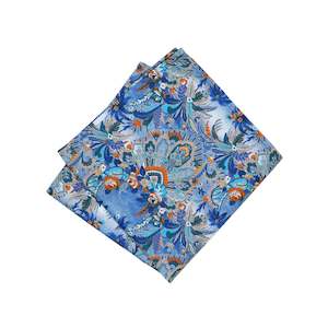 Liberty Miro's Paradise Blue and Orange Floral Pocket Hank