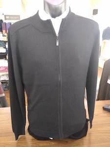 Berlin Knitwear: Berlin Black Full Zip Merino Jumper