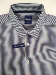 Abelard Fine Line Navy Twill Stripe Long Sleeve Shirt