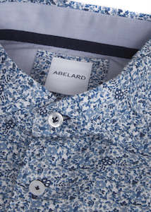 Abelard: Abelard Blue Lichen European Print Long Sleeve Shirt