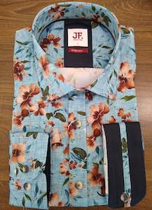Jimmy Fox: Jimmy Fox Blue Floral Long Sleeve Shirt