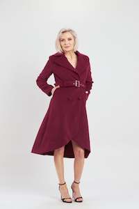Ladies Coats Jackets: Pink Ruby Wine Cosi A-Line Coat