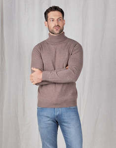 Rembrandt Knitwear: Rembrandt Wanaka Brown Roll Neck Jersey