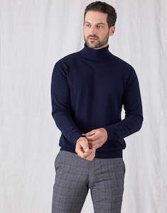 Rembrandt Wanaka Navy Roll Neck Jersey
