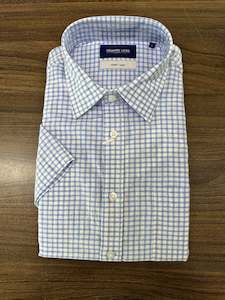 Country Look: Country Look Lucas Light Blue Check Short Sleeve Shirt