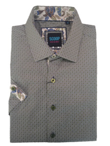 Scoop Larry Olive Short Sleeve Shirt