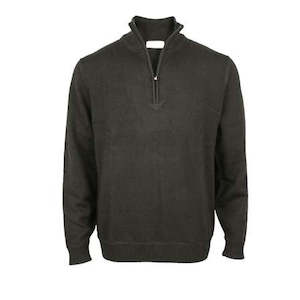 Silverdale 1/4 Zip Black Coverstitch Pullover Jumper