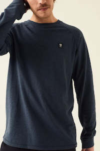 Garcia Fw22: Garcia Dark Moon Blue Long Sleeve T-Shirt