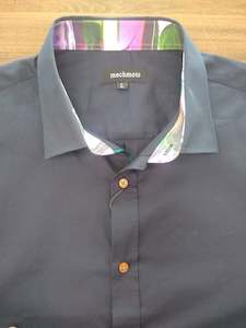 Mechmoto: Mechmoto Navy Sateen Long Sleeve Shirt