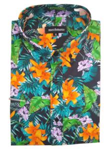 Mechmoto Hawaiian Print Short Sleeve Shirt