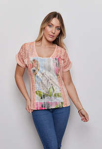 Kalisson: Kalisson Square Neck Short Sleeve Top