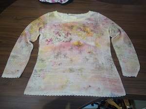 Kalisson: Kalisson Patterned Scallop Neckline Long Sleeve Top