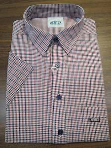 Aertex Taunton Wine Check Polo Shirt