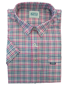 Aertex Wells Fuschia Check Short Sleeve Shirt