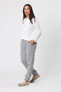 Blackstone Off White Soft Pleated Neck Plain Top